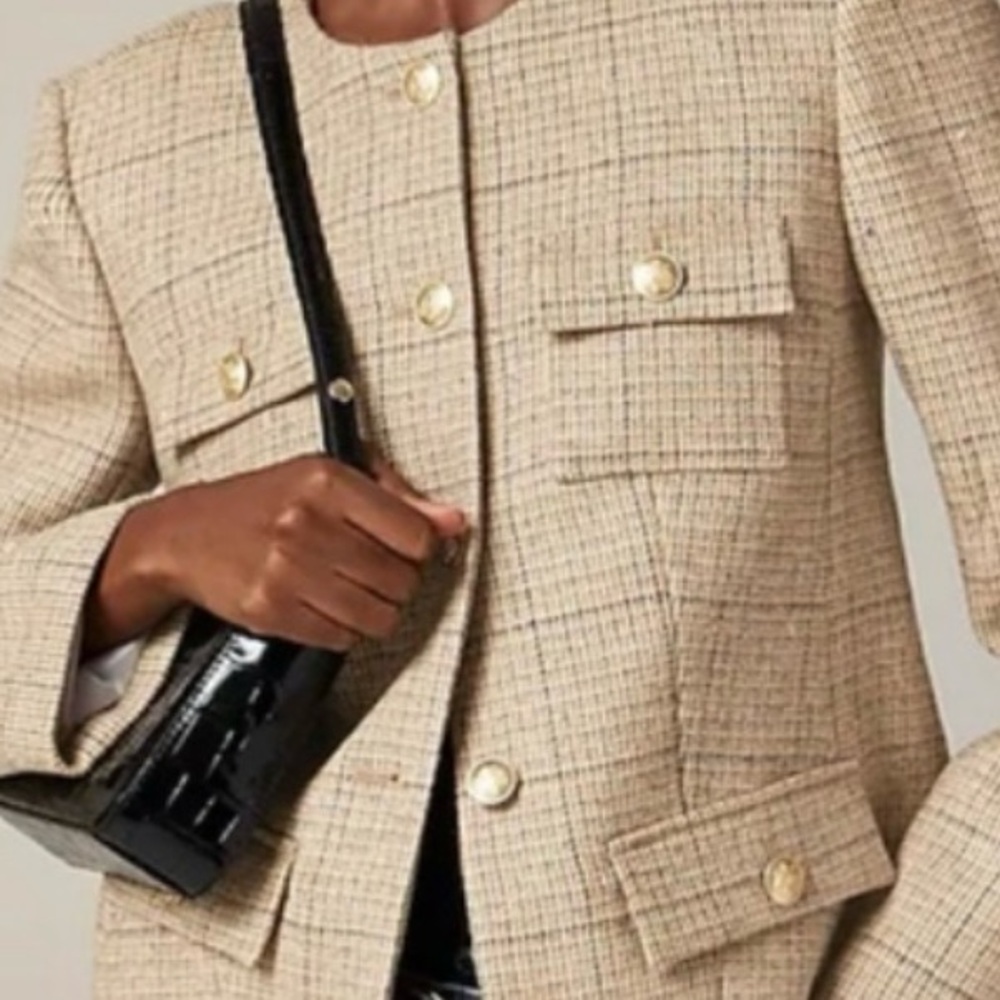 J Crew Isabelle lady jacket in tweed English plaid